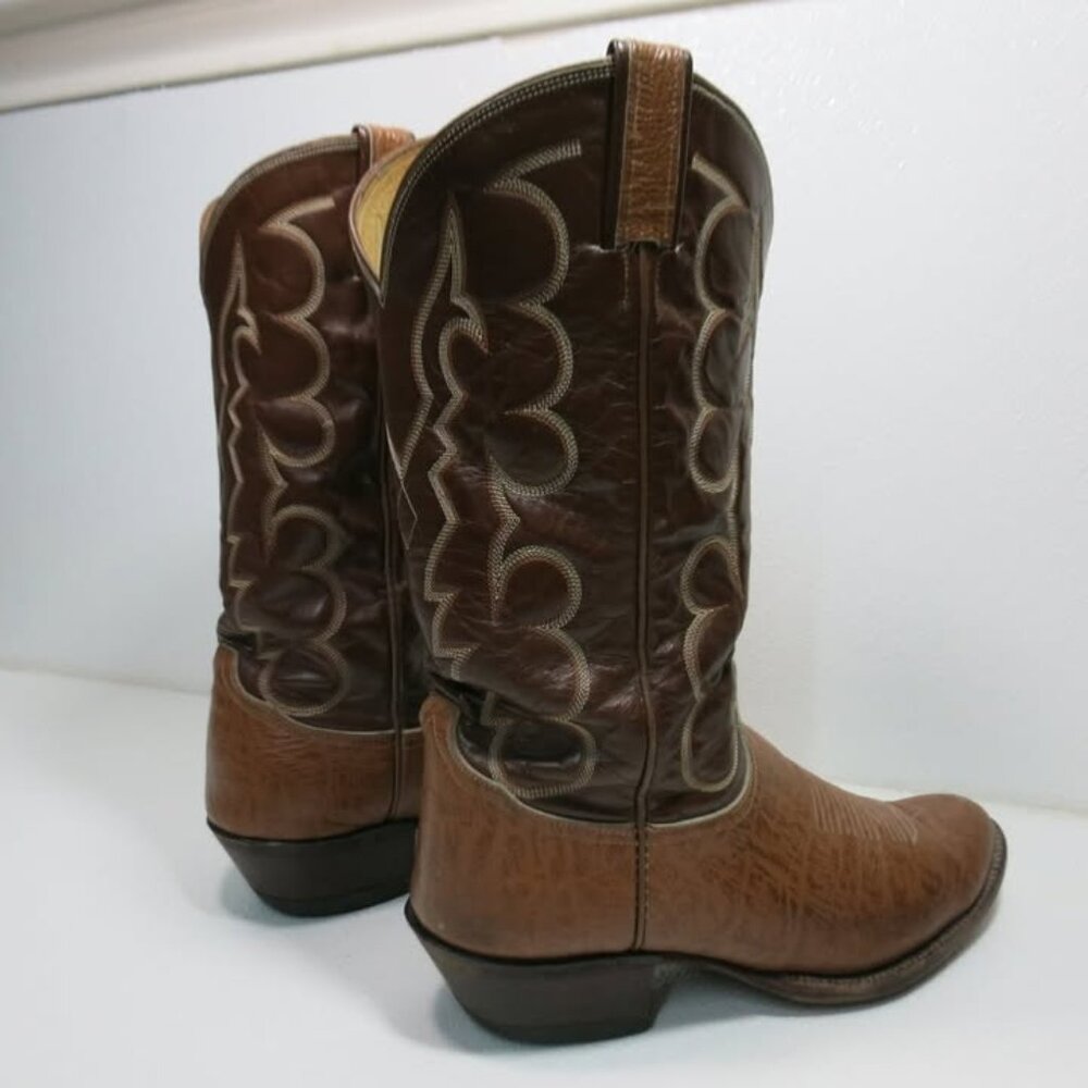 Tony Lama Western Kicker Cowboy Boots Leather Footwear Made in USA 9.5 EEE - Picture 5 of 7